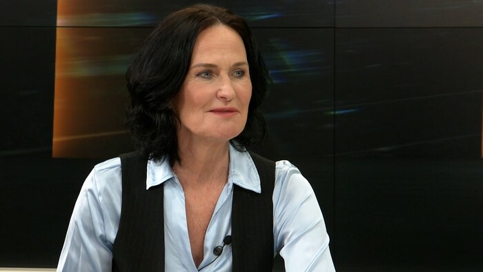 Former Green Party leader Eva Glawischnig in conversation.