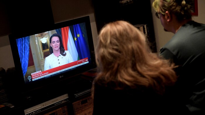 Staatschefin Katalin Novák bei ihrer letzten Rede vor dem ungarischen Volk