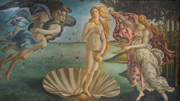 "Zrození Venuše" je jedním z nejznámějších děl italského malíře Sandra Botticelliho. (Bild: GiorgioMorara - stock.adobe.com)