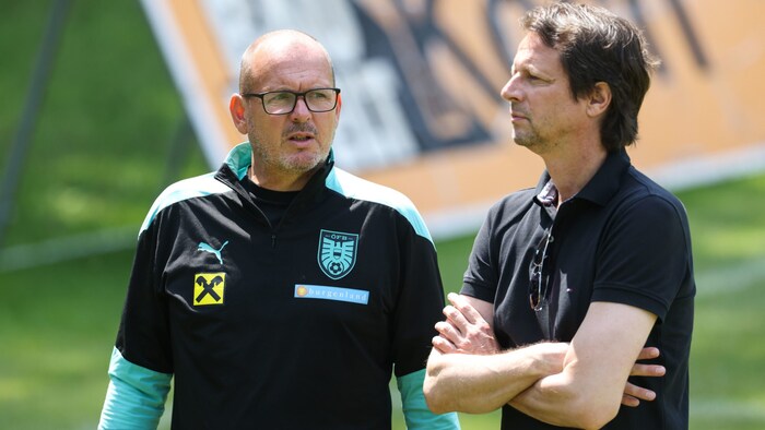 Martin Scherb (li.) und Peter Schöttel