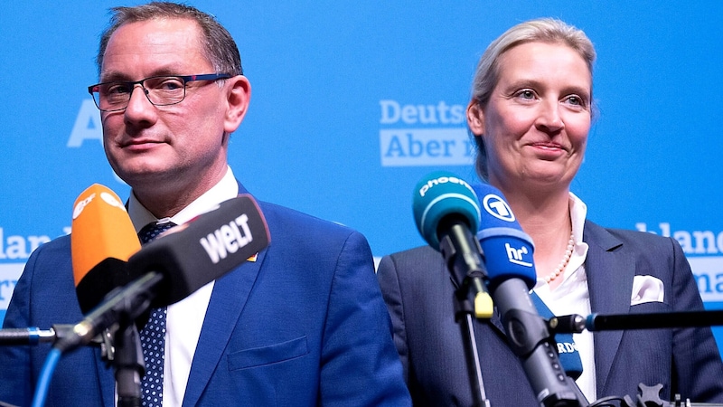 Die AfD zieht Konsequenzen nach der Festnahme mutmaßlicher Mitglieder der rechtsextremen Gruppe „Sächsische Separatisten“. (Bild: APA/dpa/Sebastian Kahnert)