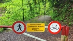 Der Wanderweg bleibt weiter gesperrt. Die Verhandlungen um die Übernahme scheiterten durch den Einspruch eines Grundeigentümers. (Bild: Gemeinde Elsbethen)