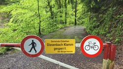 Der Wanderweg bleibt weiter gesperrt. Die Verhandlungen um die Übernahme scheiterten durch den Einspruch eines Grundeigentümers. (Bild: Gemeinde Elsbethen)