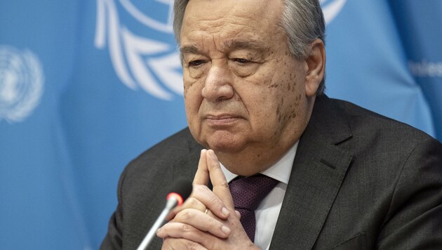 UNO-Generalsekretär Antonio Guterres ist in höchstem Maße über die jüngsten Klimadaten alarmiert. (Bild: AFP)