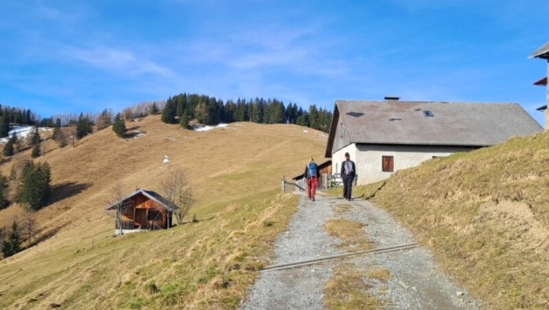 Der Weg auf das Vorderälpele ist derzeit komplett schneefrei - was für die Jahreszeit sehr ungewöhnlich ist. (Bild: Bergauer)