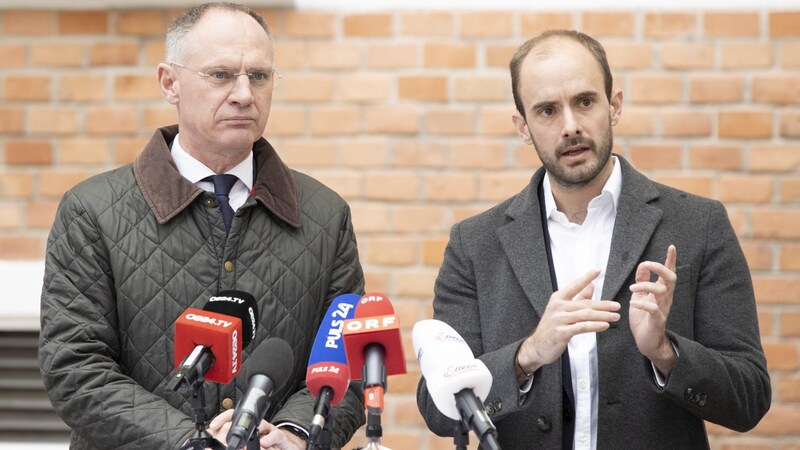 Interior Minister Gerhard Karner and Digital State Secretary Florian Tursky (both ÖVP) (Bild: APA/TOBIAS STEINMAURER)