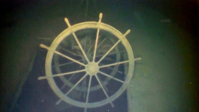 An underwater vehicle took these pictures of the sunken SS Arlington.