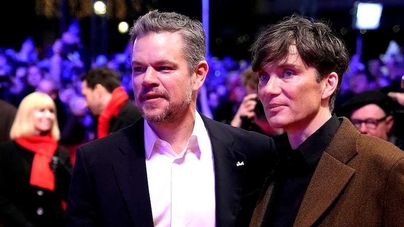 Matt Damon ve Cillian Murphy gibi yıldızlar protesto nedeniyle neredeyse geri planda kaldı. (Bild: AP)