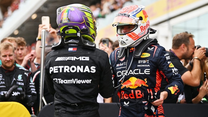 Lewis Hamilton und Max Verstappen