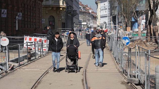 Aktueller Blick auf die Baustelle in der Neutorgasse (Bild: Sepp Pail)