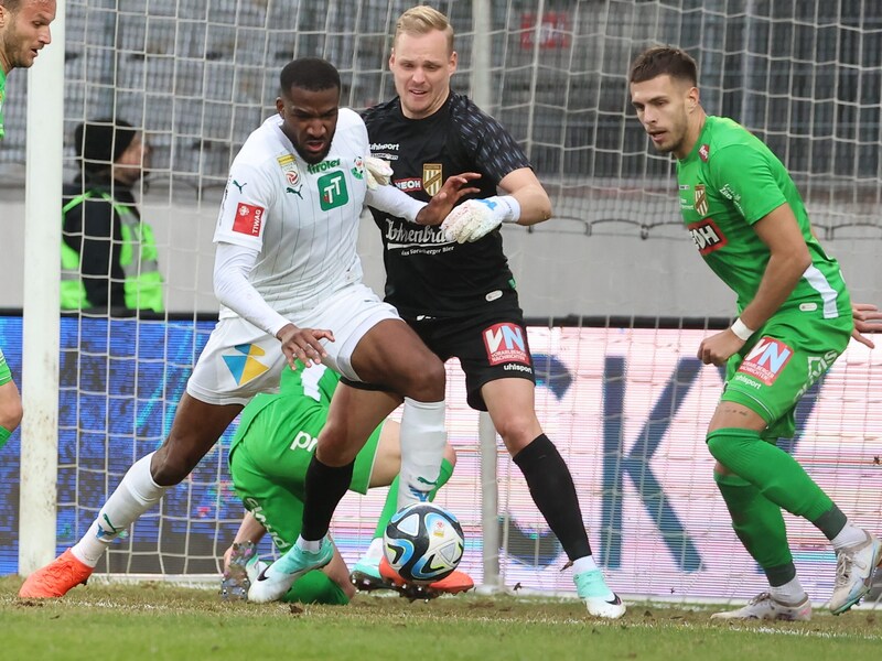 Mit den Grün-Weißen will Goalie Schierl den Klassenerhalt schaffen. (Bild: GEPA)