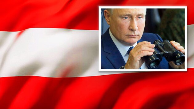 Vladimir Putin targets 95,994 regime critics, including many people living in Austria. (Bild: stock.adobe.com, AP, Krone KREATIV)