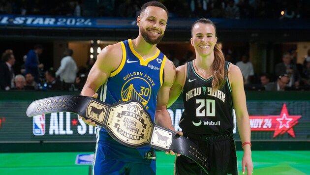 Stephen Curry und Sabrina Ionescu (Bild: AP)