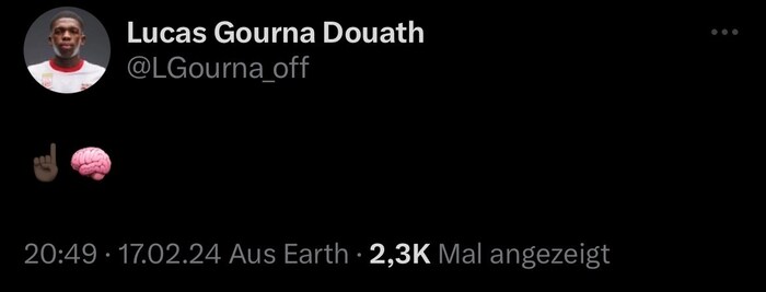 Lucas Gourna-Douath postete nach dem Spiel auf X.