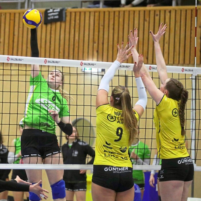 Die Volleygirls (li. Ksendzuk) verlangten Linz-Steg alles ab.