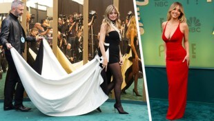 Heidi Klum brauchte am Red Carpet Unterstützung, Sydney Sweeney war der Hingucker des Abends. (Bild: APA/Jordan Strauss/Invision/AP, APA/AFP/Michael TRAN, Krone KREATIV)