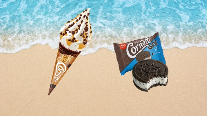 Cornetto bringt 2024 Eis in Sandwich Form auf den Markt.
