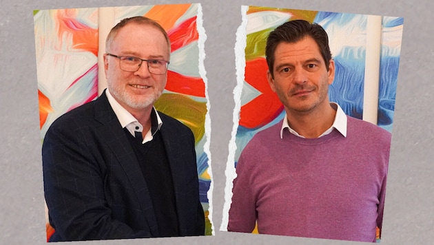 SPÖ Genel Başkan Yardımcısı Alfred Strohmayer ve ÖVP'li Belediye Başkanı Hannes Koza: her ikisi de erken yerel seçimler öncesinde yasal işlemlerle karşı karşıya. (Bild: Marktgemeinde Vösendorf, Krone KREATIV)