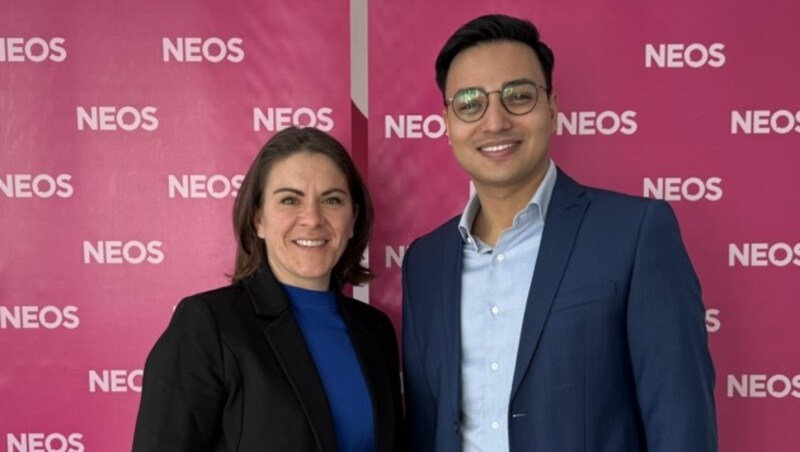 GR Julia Seidl und NR Yannick Shetty von den Neos (Bild: NEOS)