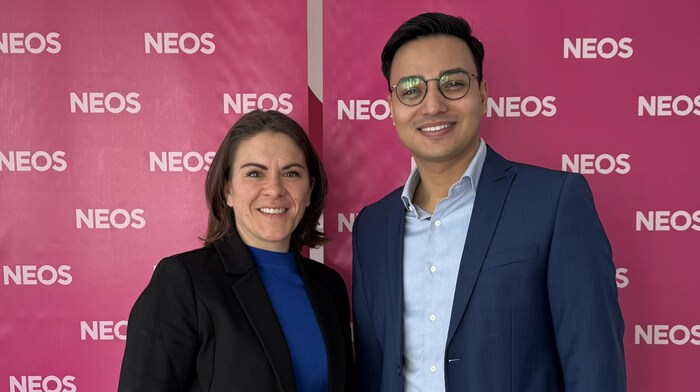 GR Julia Seidl und NR Yannick Shetty von den Neos