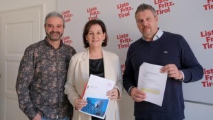 Markus Sint, Andrea Haselwanter-Schneider und Tom Mayer von der Liste Fritz (Bild: Liste Fritz)