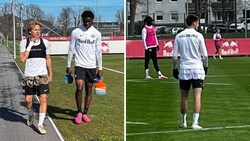 Mit Röckchen im Training: Bidstrup (li.) und Terzic (re.). (Bild: Nister/Steinbichler/Krone Kreativ)