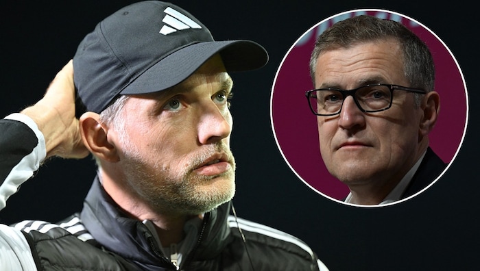 Trainer Thomas Tuchel und Bayern-CEO Jan-Christian Dreesen (re.)