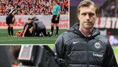 Markus Krösche (re.) ärgert sich nach der schweren Verletzung von Sasa Kalajdzic über die ...