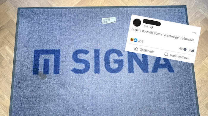 The inventory, such as this doormat, has already been auctioned off.