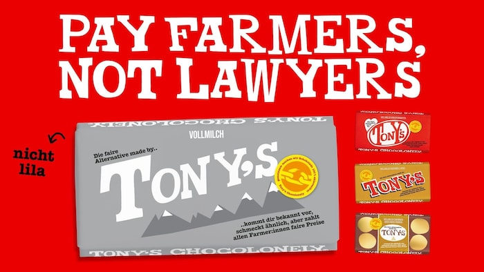 Tony’s Chocolonely reagierte mit Humor auf die Unterlassungsverfügung des Milka-Herstellers.