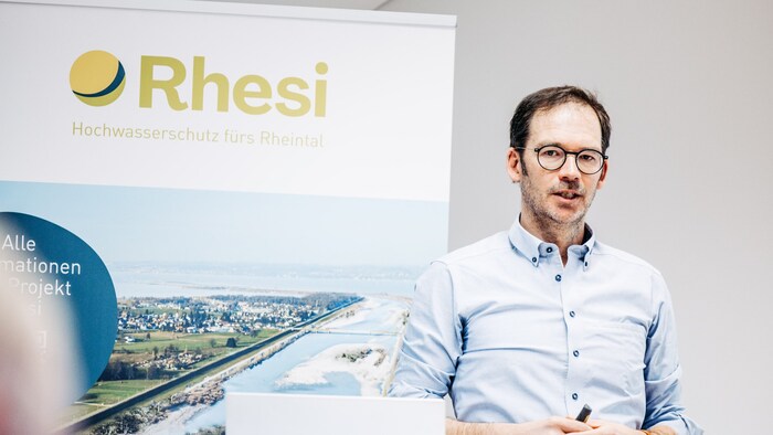 Markus Mähr, Gesamtprojektleiter von Rhesi, beantwortete einen Teil der Bürgerfragen.