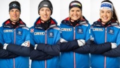 WM-Bronze-Staffel: Oliver Lienbacher, Fabian Müllauer, Lara Wagner und Anna Andexer (v. li.). (Bild: Gepa Pictures)