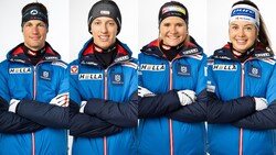 WM-Bronze-Staffel: Oliver Lienbacher, Fabian Müllauer, Lara Wagner und Anna Andexer (v. li.). (Bild: Gepa Pictures)