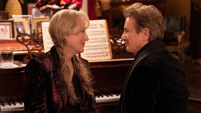 Meryl Streep und Co-Star Martin Short in „Only Murders in the Building“.