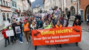 In Golling kommt es immer wieder zu Protesten gegen den Verkehrs-Wahnsinn. (Bild: Tschepp Markus)