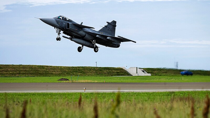 Ein Gripen-Kampfjet der schwedischen Luftwaffe (Bild: APA/AFP/Jonathan NACKSTRAND)