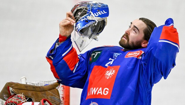Goalie Evan Buitenhuis brauchte seine Maske nicht aufzusetzen. (Bild: GEPA pictures)