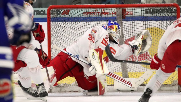 Goalie Atte Tolvanen kam in 32 Partien im Bulls-Tor zum Einsatz. Mit einer Fangquote von 91,6 Prozent ist der Finne, der ein Tor schoss, Nummer sechs in der Liga. (Bild: Tröster Andreas)