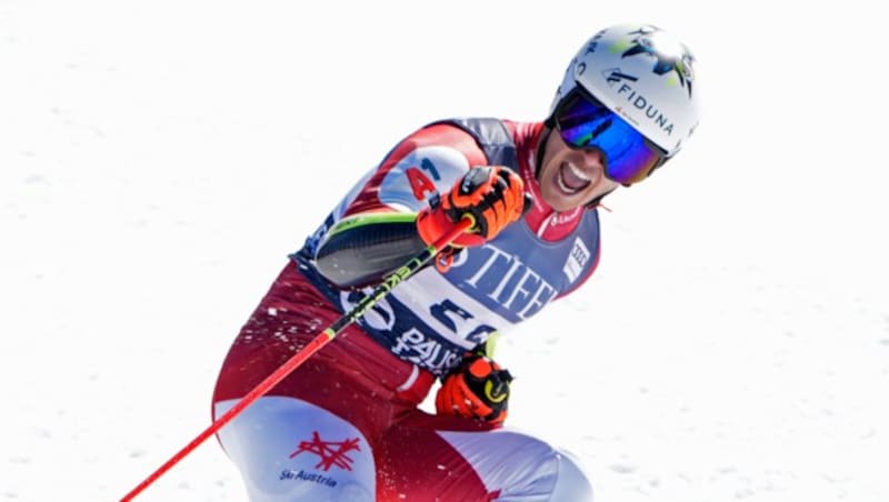 Lukas Feurstein durfte auch am Kronplatz jubeln. (Bild: AP)