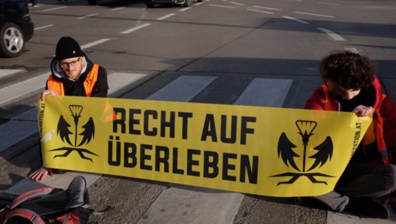 Protest in Wien-Favoriten (Bild: Letzte Generation AT)