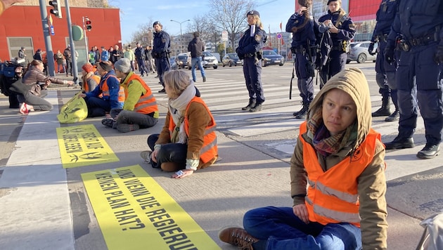 The Last Generation once again took to the streets of Vienna. (Bild: Letzte Generation AT)