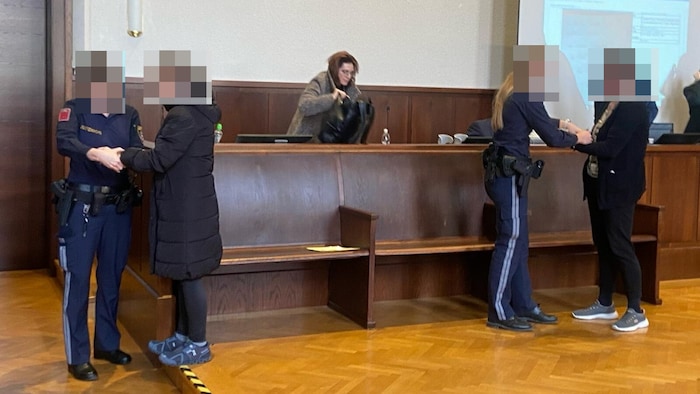 The two accused women in Krems District Court.