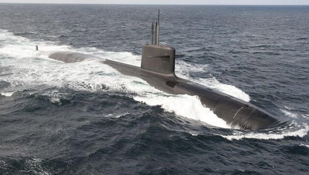The nuclear submarine "Le Terrible" from the "Triomphant" class with its 16 intercontinental nuclear missiles could carry out a devastating retaliatory strike in the event of a nuclear attack. France, the only EU nuclear power, has four submarines of this class. (Bild: Marine nationale)