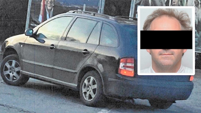 Der 43-Jährige (kl. Bild) soll mit diesem Skoda Fabia unterwegs sein.