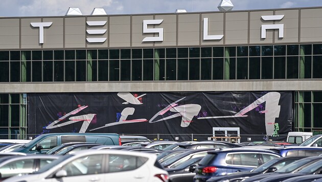 Tesla will das Werk in Grünheide noch weiter ausbauen. (Bild: APA/dpa/Patrick Pleul)