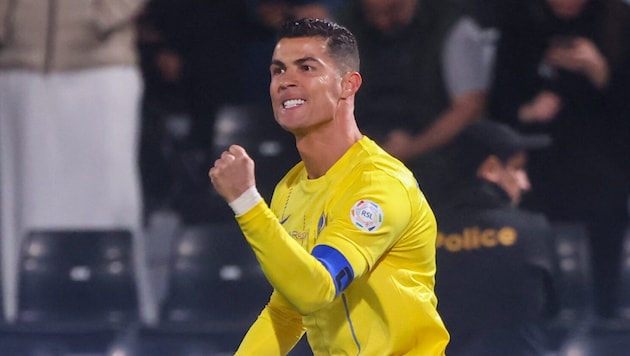 Ronaldo bei Al-Nassr – und fast in Frankfurt. (Bild: APA/AFP/Fayez NURELDINE)