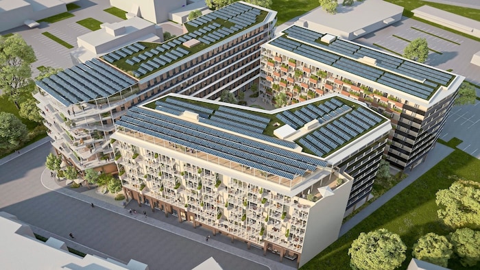 Das Plus Energie Quartier in Wien 21 versorgt sich selbst mit Strom und Wärme.