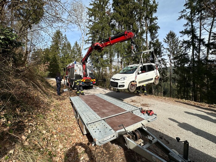 Die Feuerwehren Freistadt und Lamm bargen das Fahrzeug. 