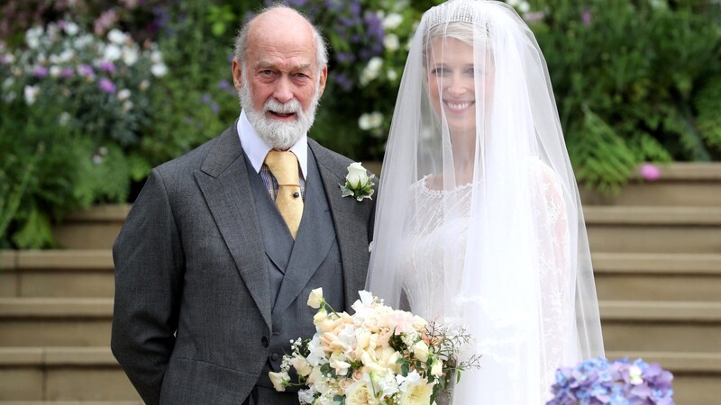 Lady Gabriella Windsor mit ihrem Vater Prinz Michael von Kent (Bild: APA/AFP/POOL/Chris Jackson)