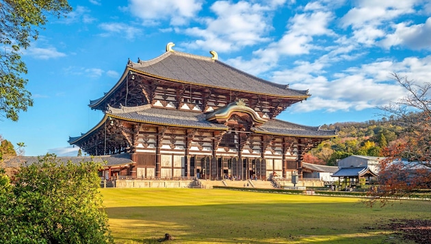 Der Todaiji-Tempel in Nara ist eines der größten Holzgebäude der Welt und UNESCO-Weltkulturerbe. (Bild: Getty Images)